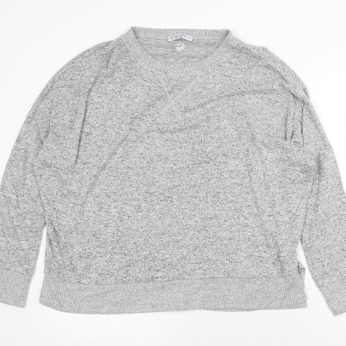 Gingerlilly Womens Grey Round Neck Viscose Pullover Jumper Size S