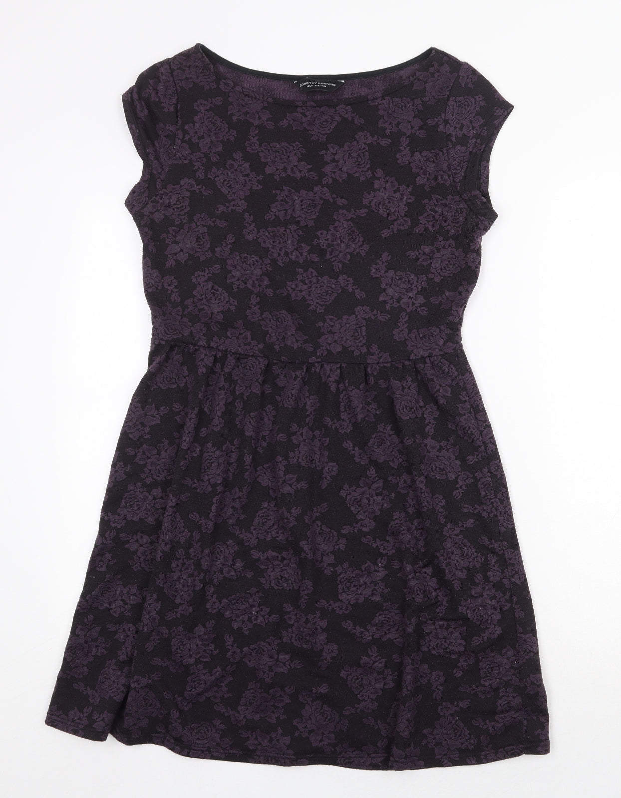 Dorothy Perkins Womens Purple Geometric Polyester A-Line Size 14 Round Neck Pullover