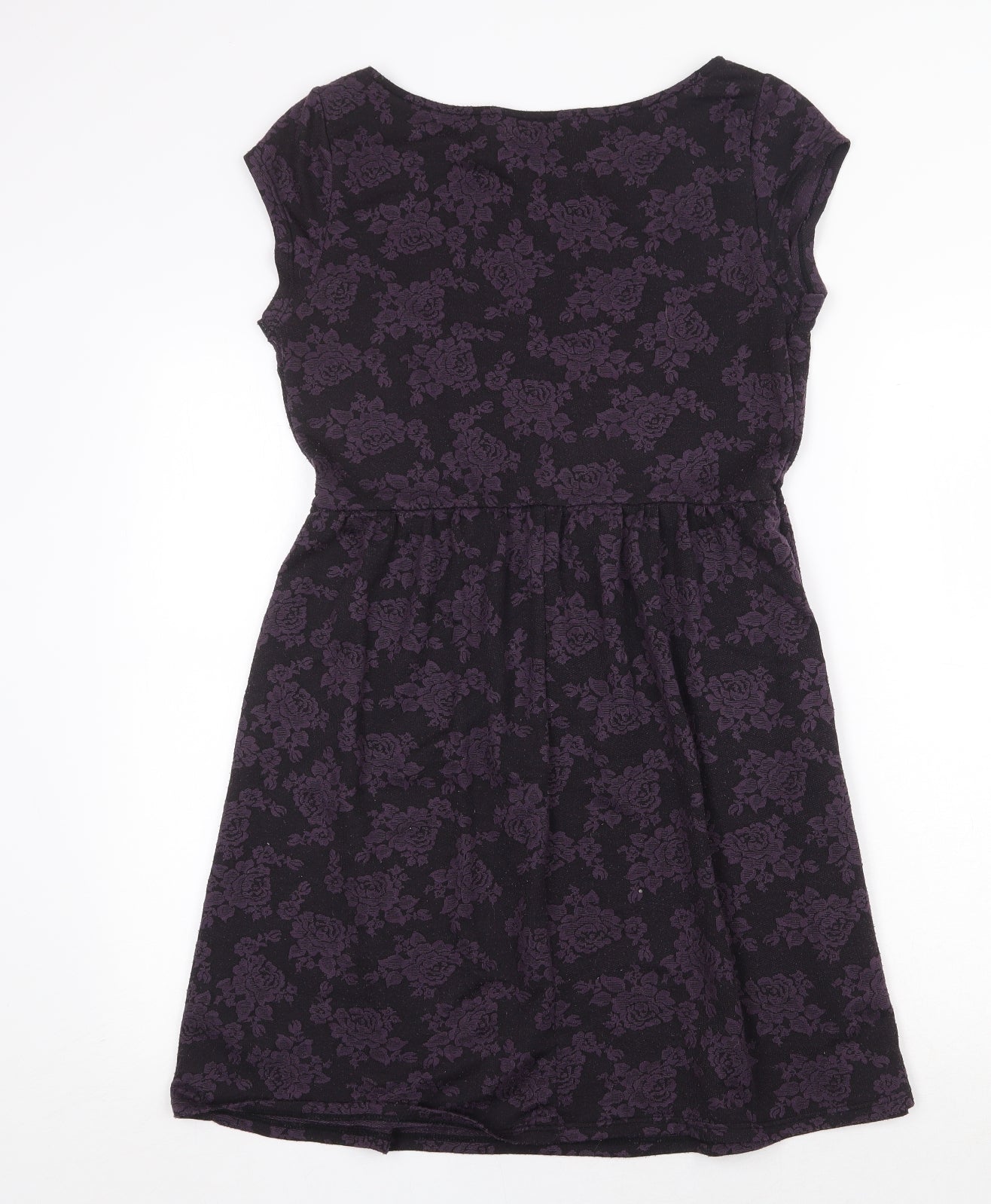Dorothy Perkins Womens Purple Geometric Polyester A-Line Size 14 Round Neck Pullover