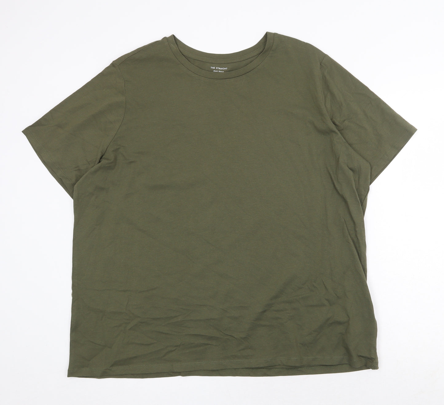Marks and Spencer Womens Green 100% Cotton Basic T-Shirt Size 20 Round Neck