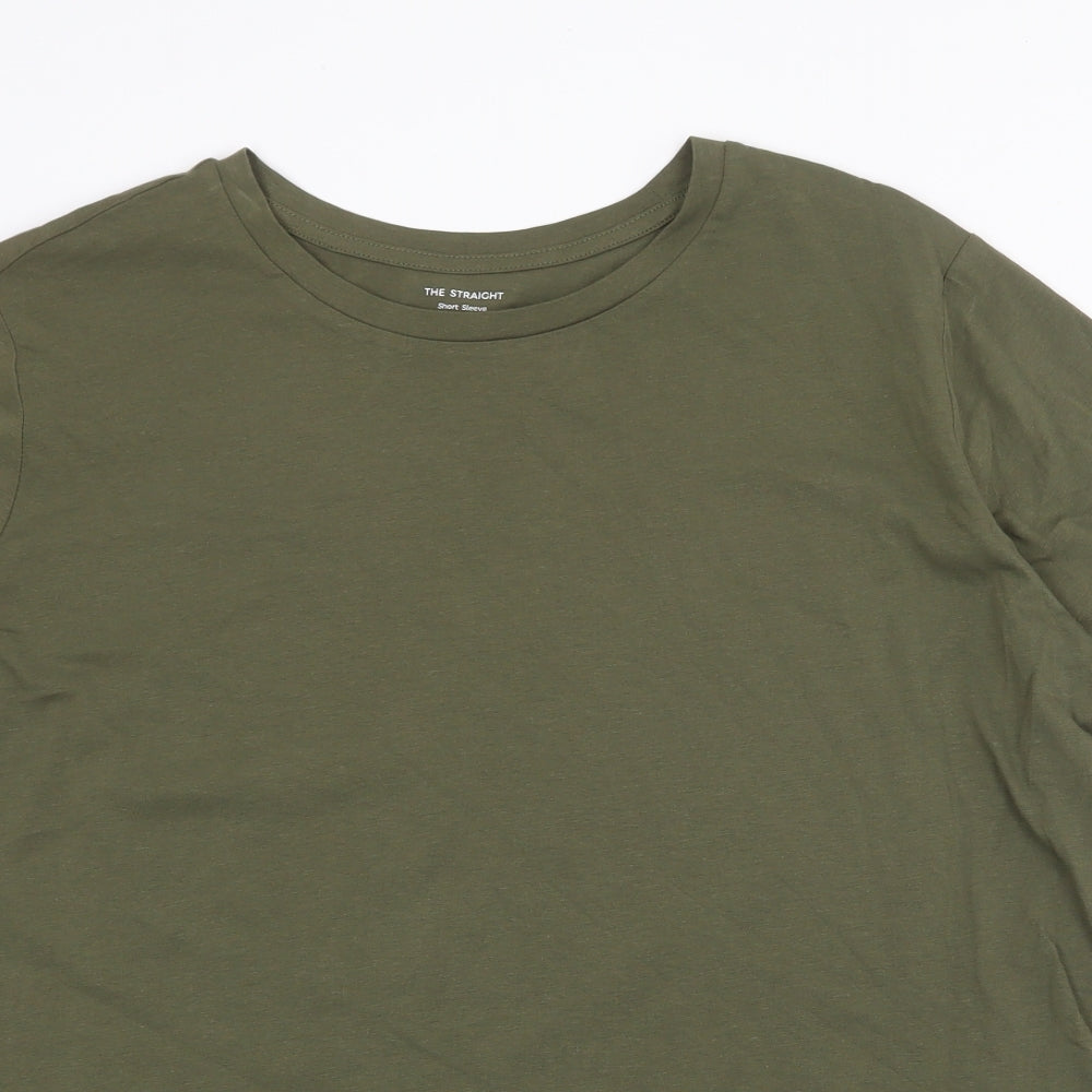 Marks and Spencer Womens Green 100% Cotton Basic T-Shirt Size 20 Round Neck