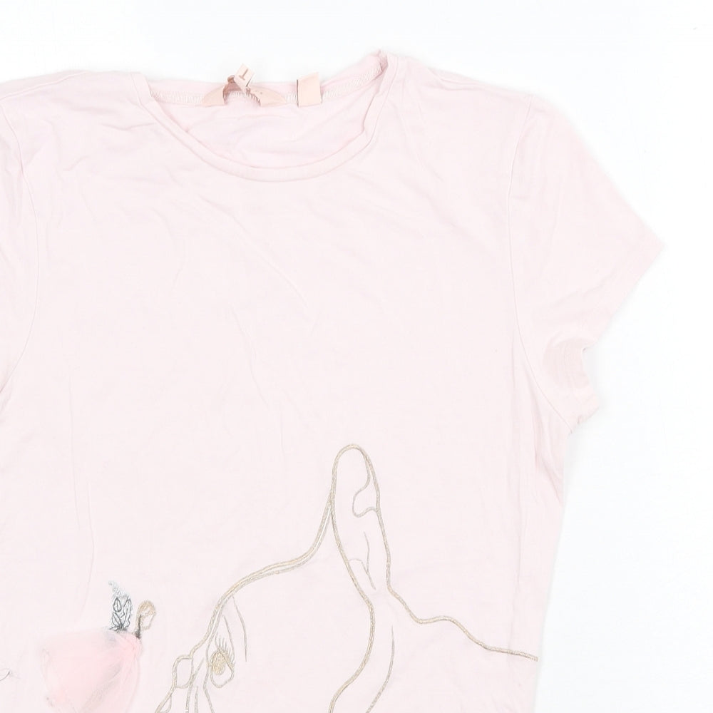Ted Baker Womens Pink Cotton Basic T-Shirt Size S Round Neck - Pug