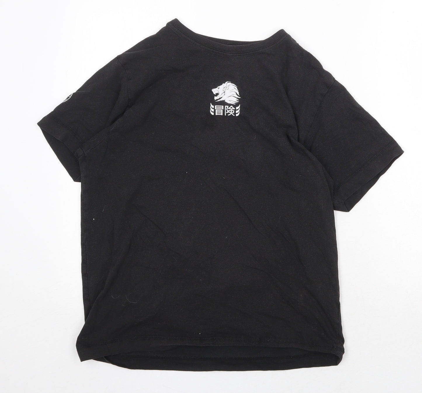 Syndicate Original Mens Black Cotton T-Shirt Size M Round Neck