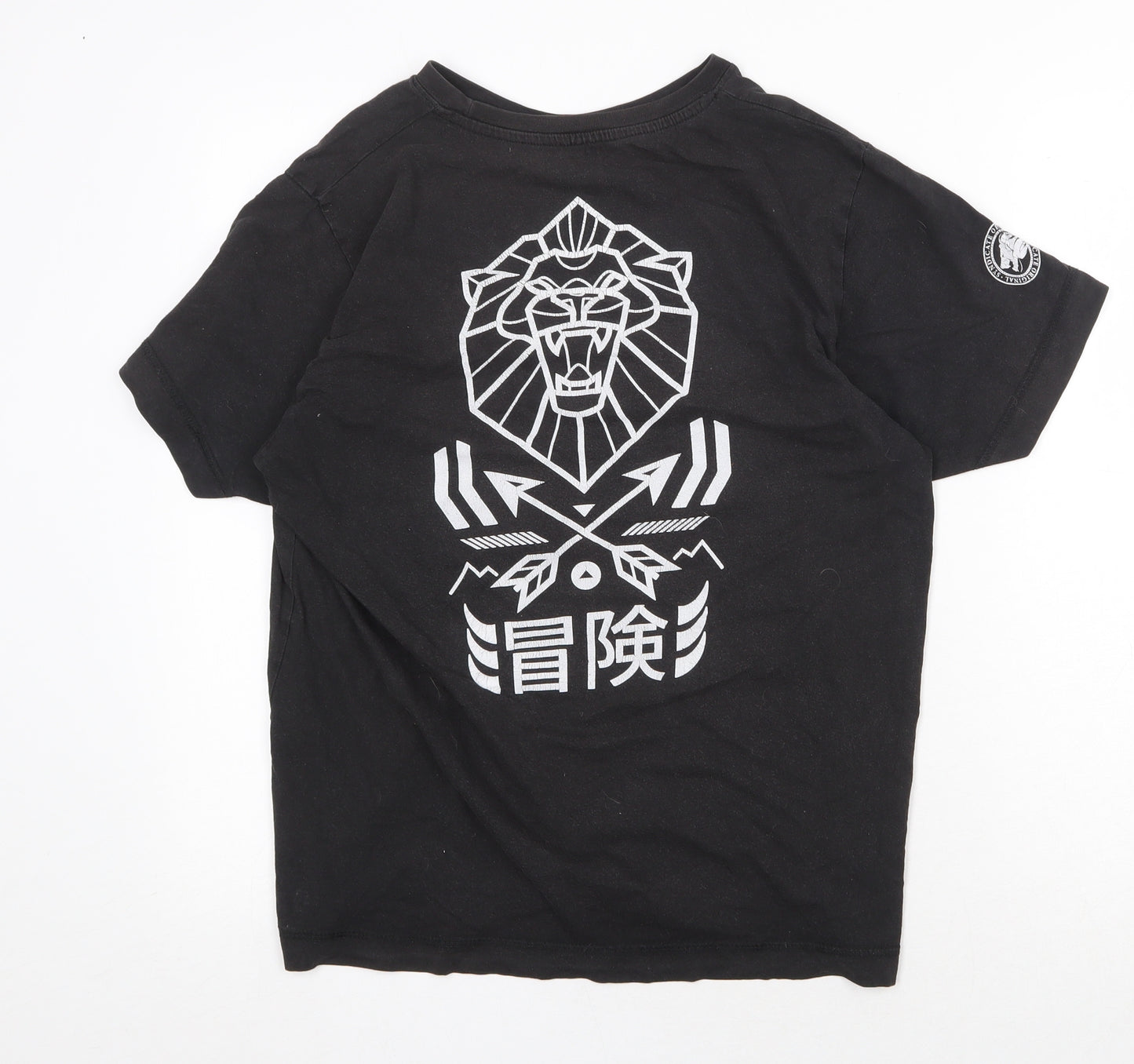 Syndicate Original Mens Black Cotton T-Shirt Size M Round Neck