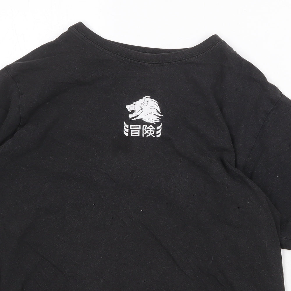 Syndicate Original Mens Black Cotton T-Shirt Size M Round Neck
