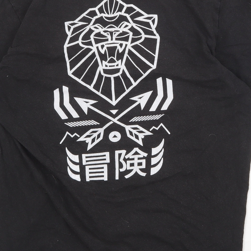 Syndicate Original Mens Black Cotton T-Shirt Size M Round Neck