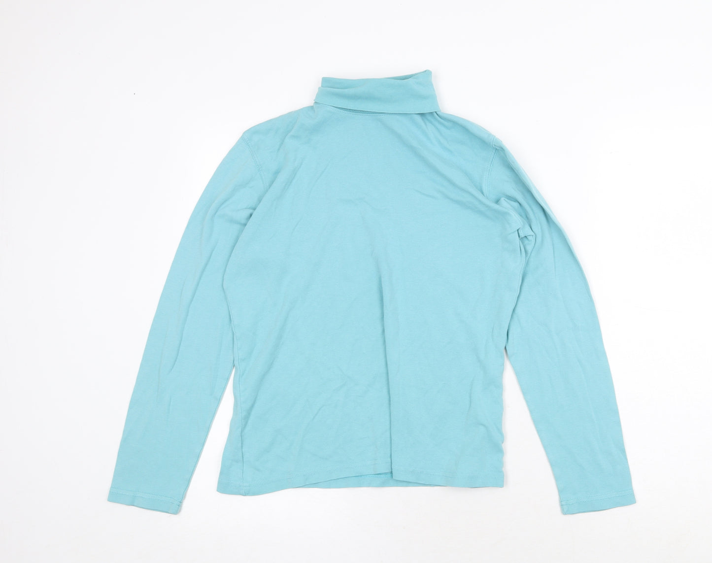 The Golf Co Womens Blue 100% Cotton Basic T-Shirt Size M Roll Neck