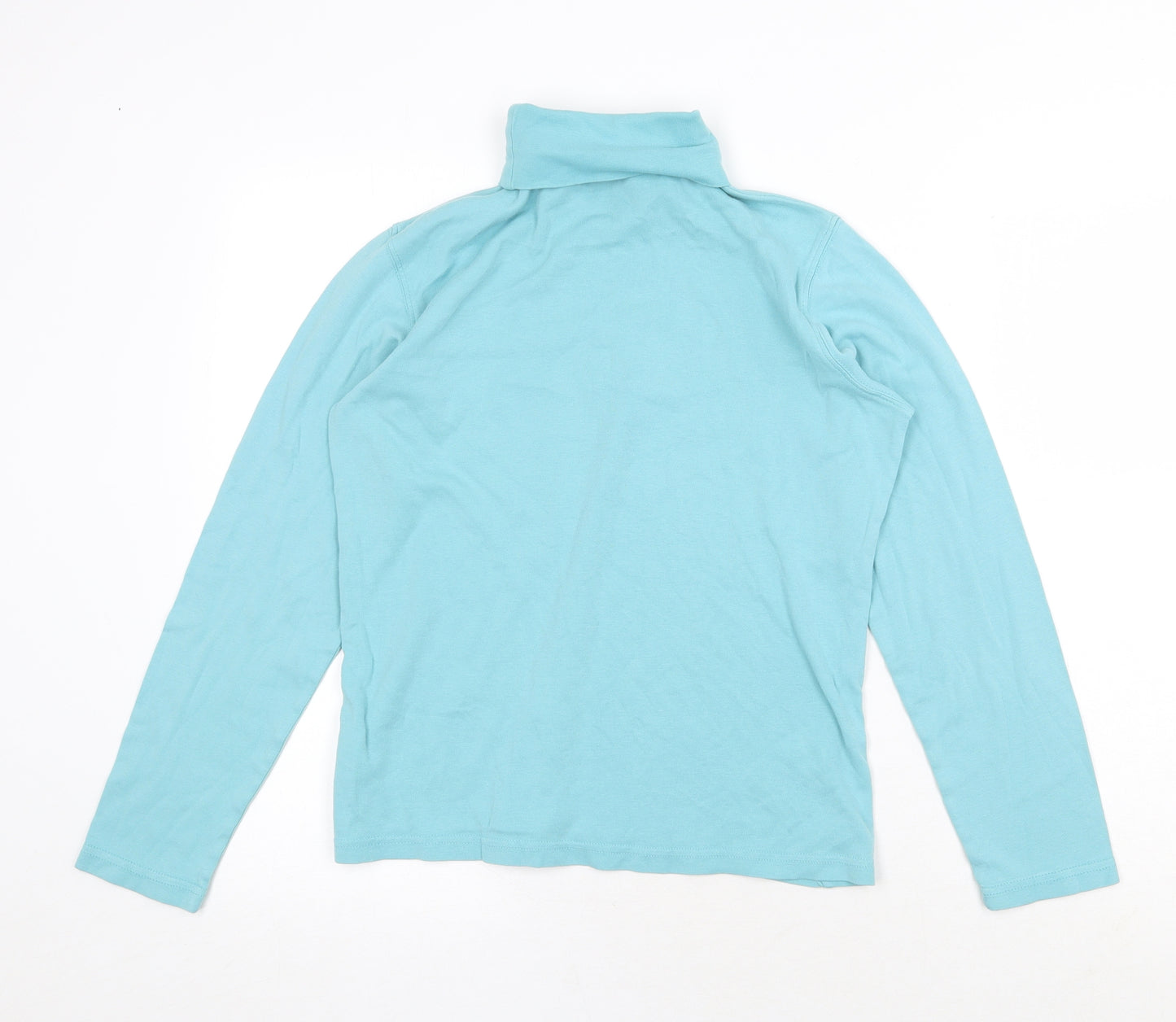 The Golf Co Womens Blue 100% Cotton Basic T-Shirt Size M Roll Neck