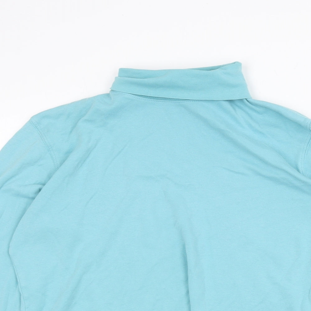 The Golf Co Womens Blue 100% Cotton Basic T-Shirt Size M Roll Neck