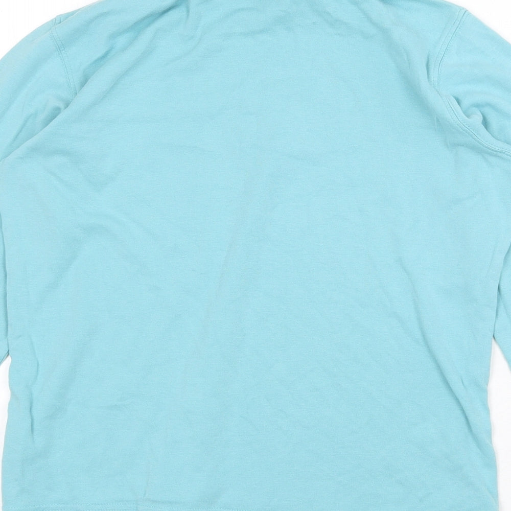 The Golf Co Womens Blue 100% Cotton Basic T-Shirt Size M Roll Neck
