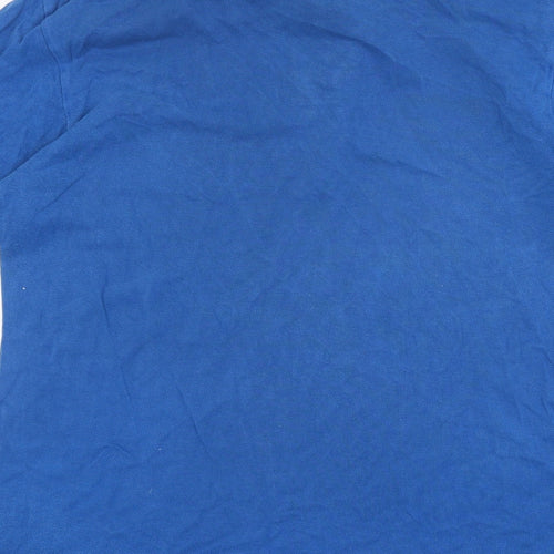 Marks and Spencer Mens Blue Cotton Polo Size M Collared Button