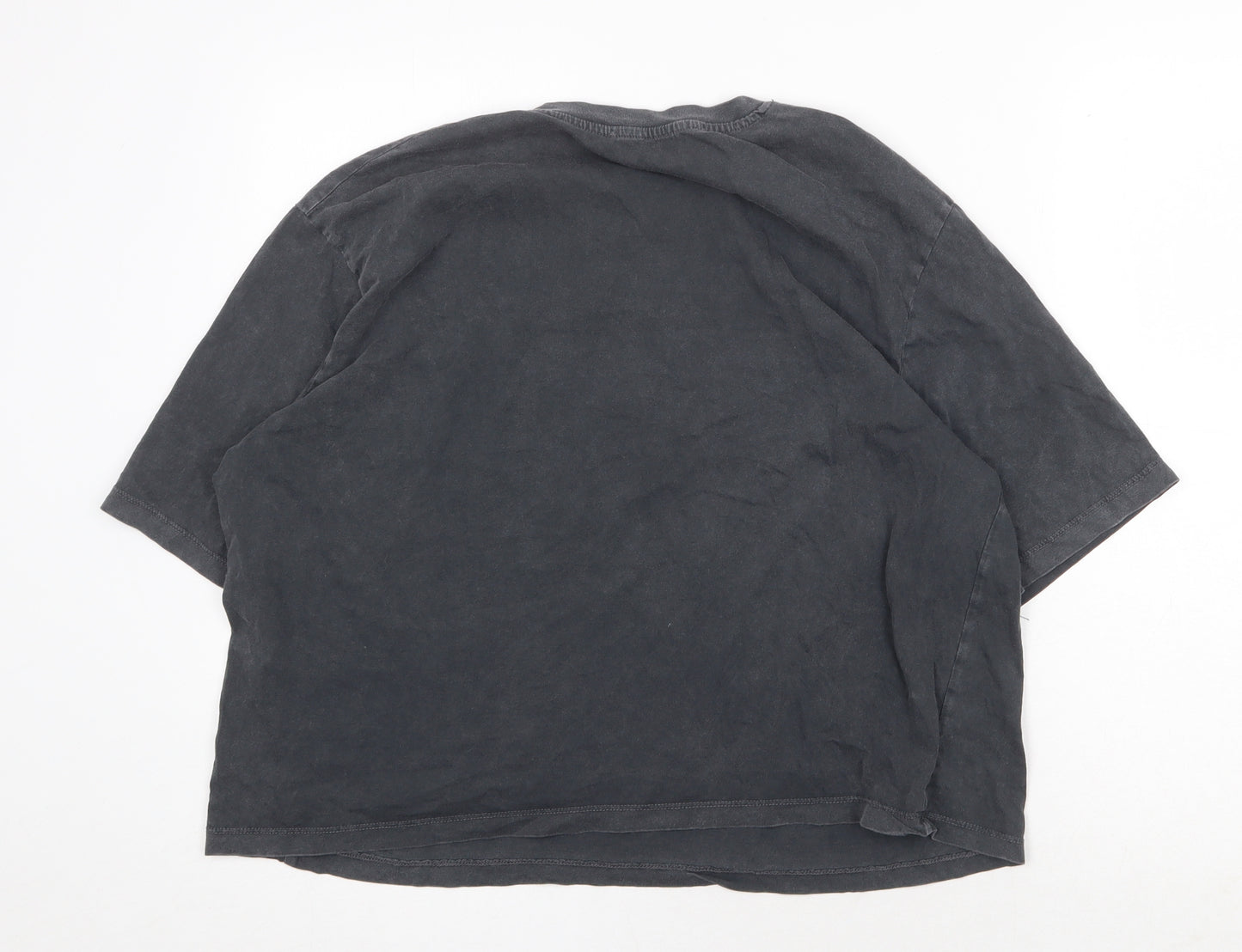 Primark Womens Grey 100% Cotton Basic T-Shirt Size M Round Neck - Love Sick