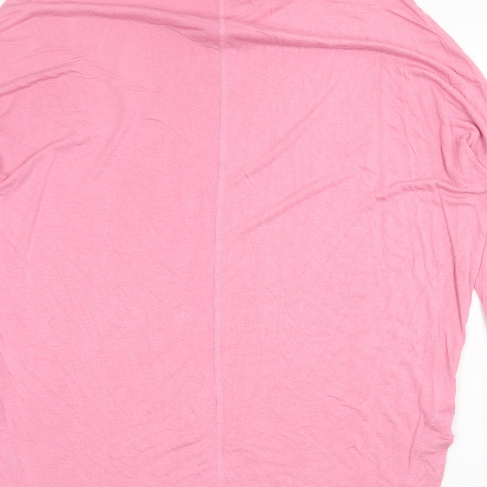 And / Or Womens Pink Viscose Basic T-Shirt Size 8 Round Neck