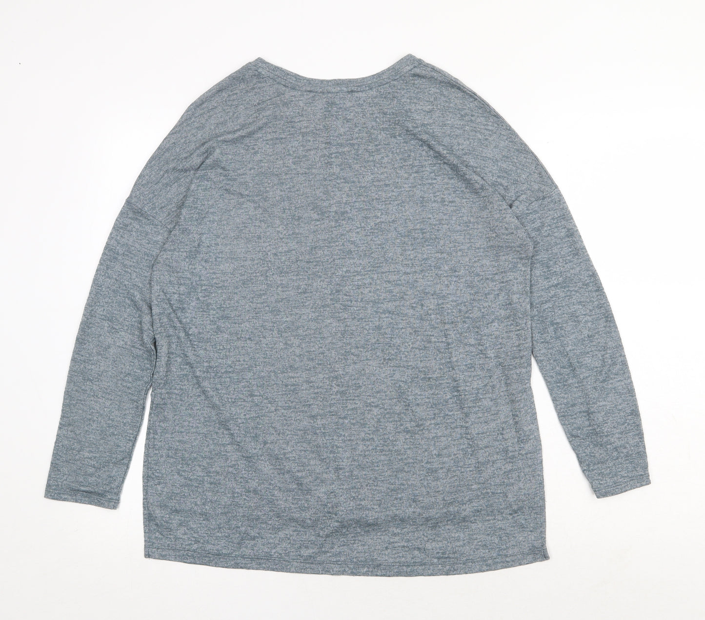 Atmosphere Womens Blue Viscose Basic Blouse Size 10 Scoop Neck