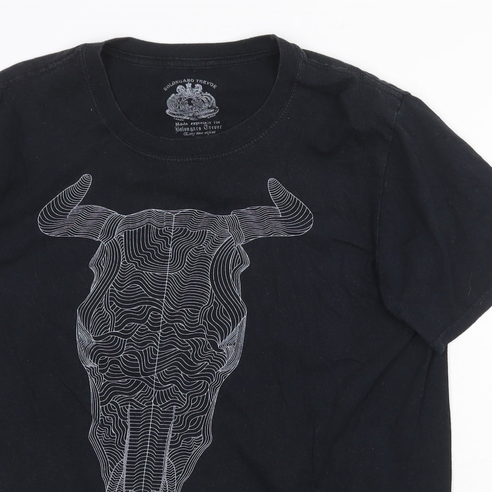 Bolongaro Trevor Mens Black Cotton T-Shirt Size L Round Neck