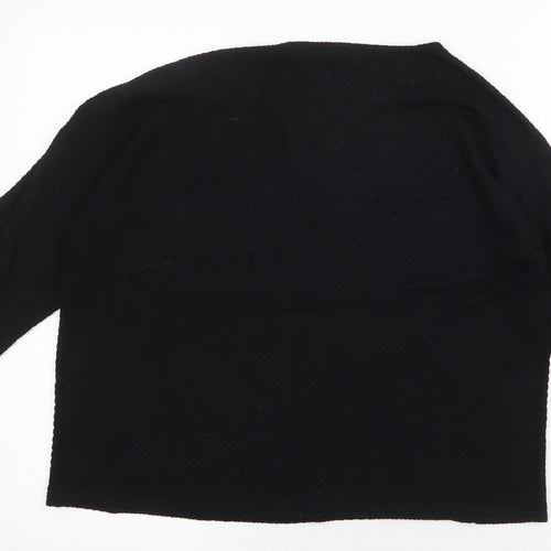 Betty Barclay Womens Black Round Neck Herringbone Viscose Pullover Jumper Size 10