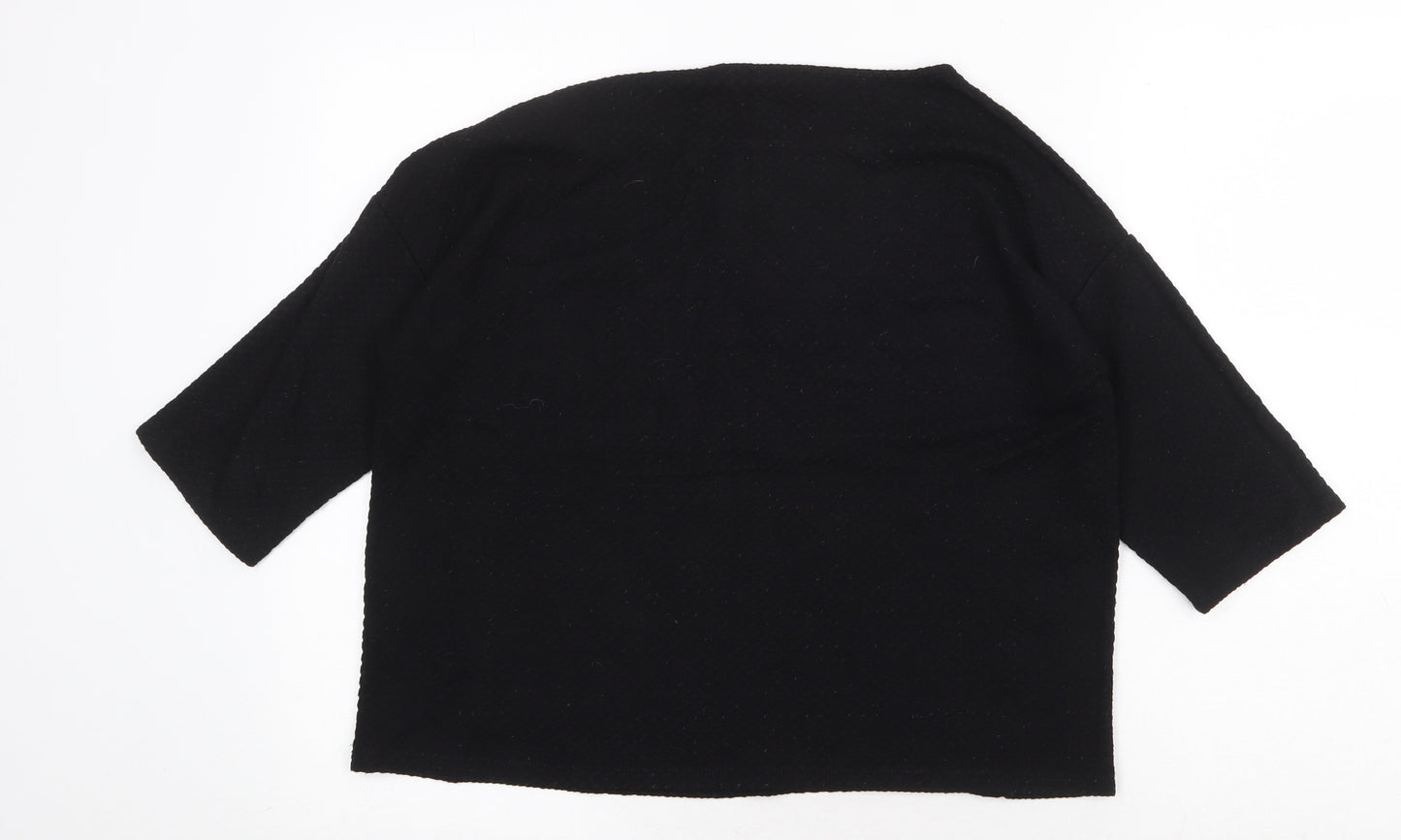 Betty Barclay Womens Black Round Neck Herringbone Viscose Pullover Jumper Size 10