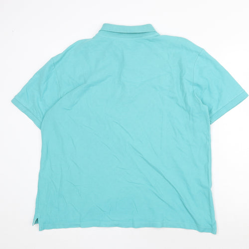 Dissident Mens Green Cotton Polo Size L Collared Button