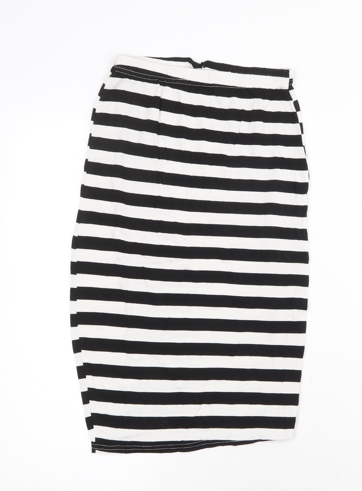 Boohoo Womens Black Striped Polyester Bandage Skirt Size 8