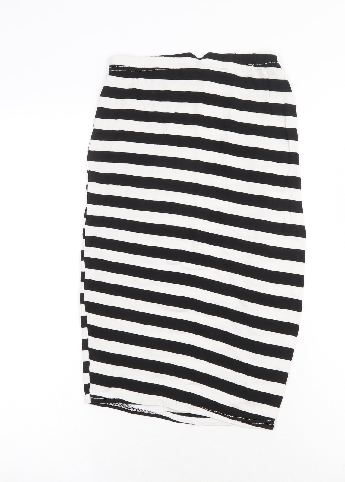Boohoo Womens Black Striped Polyester Bandage Skirt Size 8