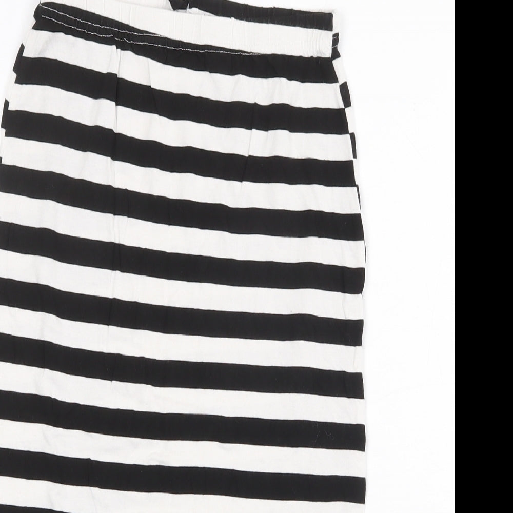 Boohoo Womens Black Striped Polyester Bandage Skirt Size 8