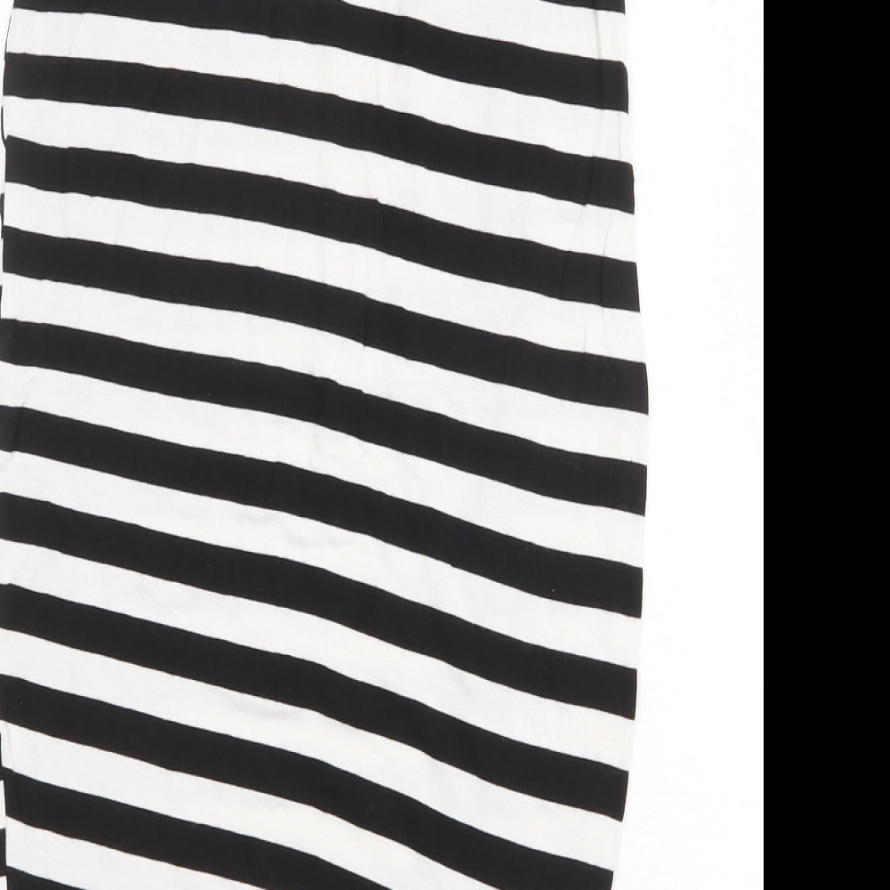Boohoo Womens Black Striped Polyester Bandage Skirt Size 8