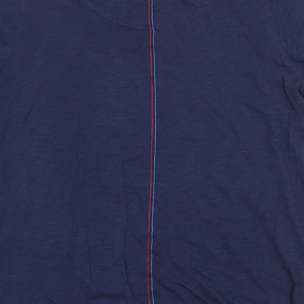 Joules Womens Blue Cotton Basic T-Shirt Size 16 Scoop Neck
