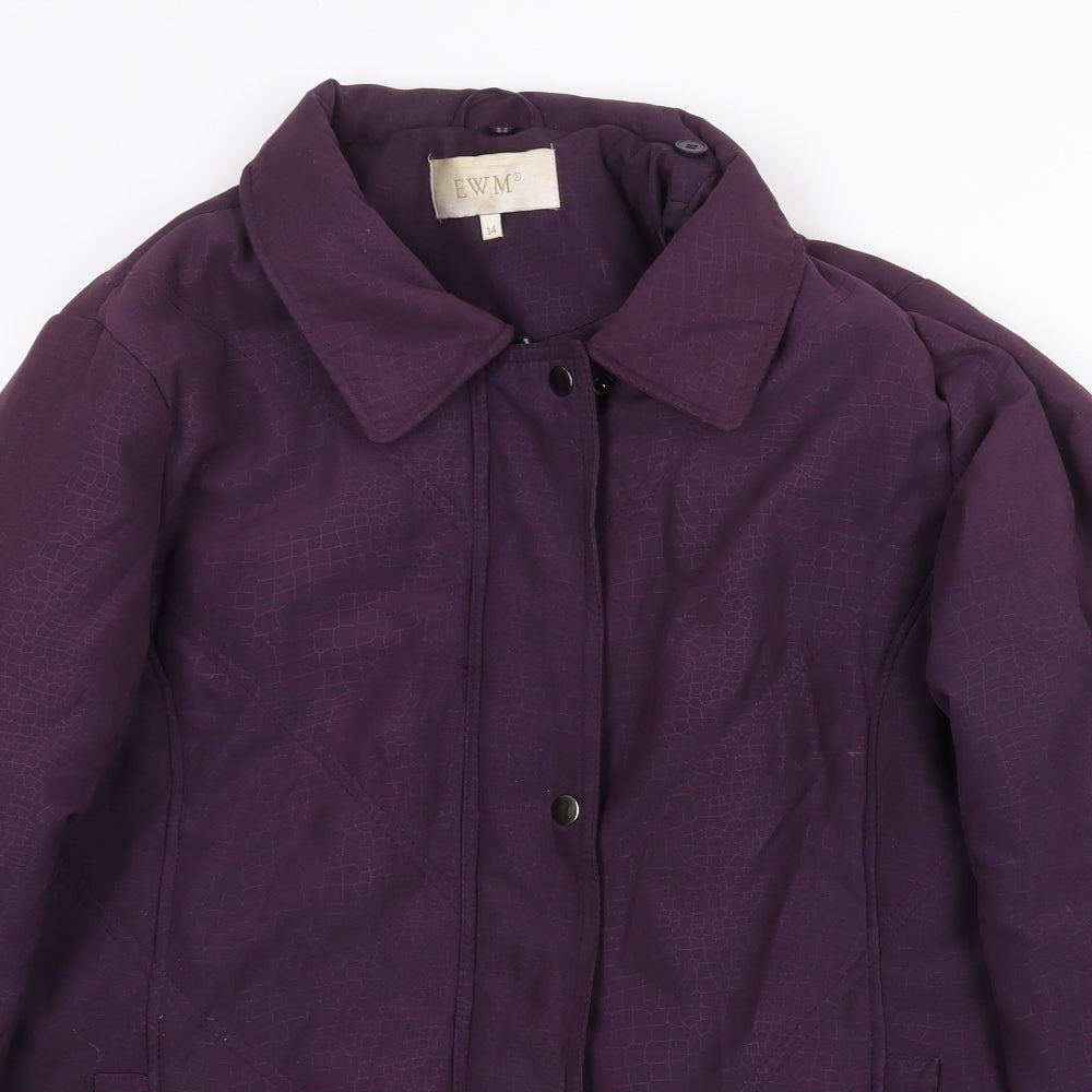 EWM Womens Purple Jacket Size 14 Zip