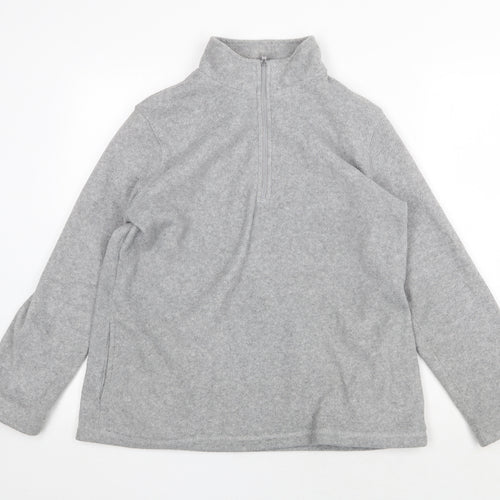 Papaya Womens Grey Polyester Pullover Sweatshirt Size 14 Zip