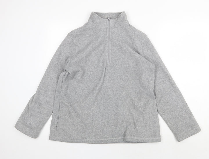 Papaya Womens Grey Polyester Pullover Sweatshirt Size 14 Zip