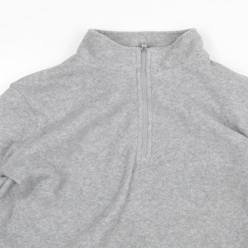 Papaya Womens Grey Polyester Pullover Sweatshirt Size 14 Zip