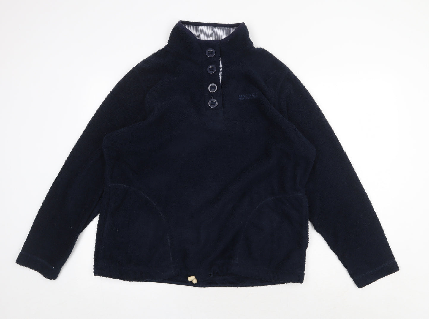 Regatta Womens Blue Polyester Pullover Sweatshirt Size 18 Button - Henley
