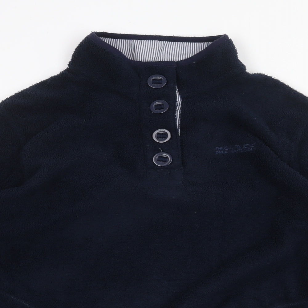 Regatta Womens Blue Polyester Pullover Sweatshirt Size 18 Button - Henley
