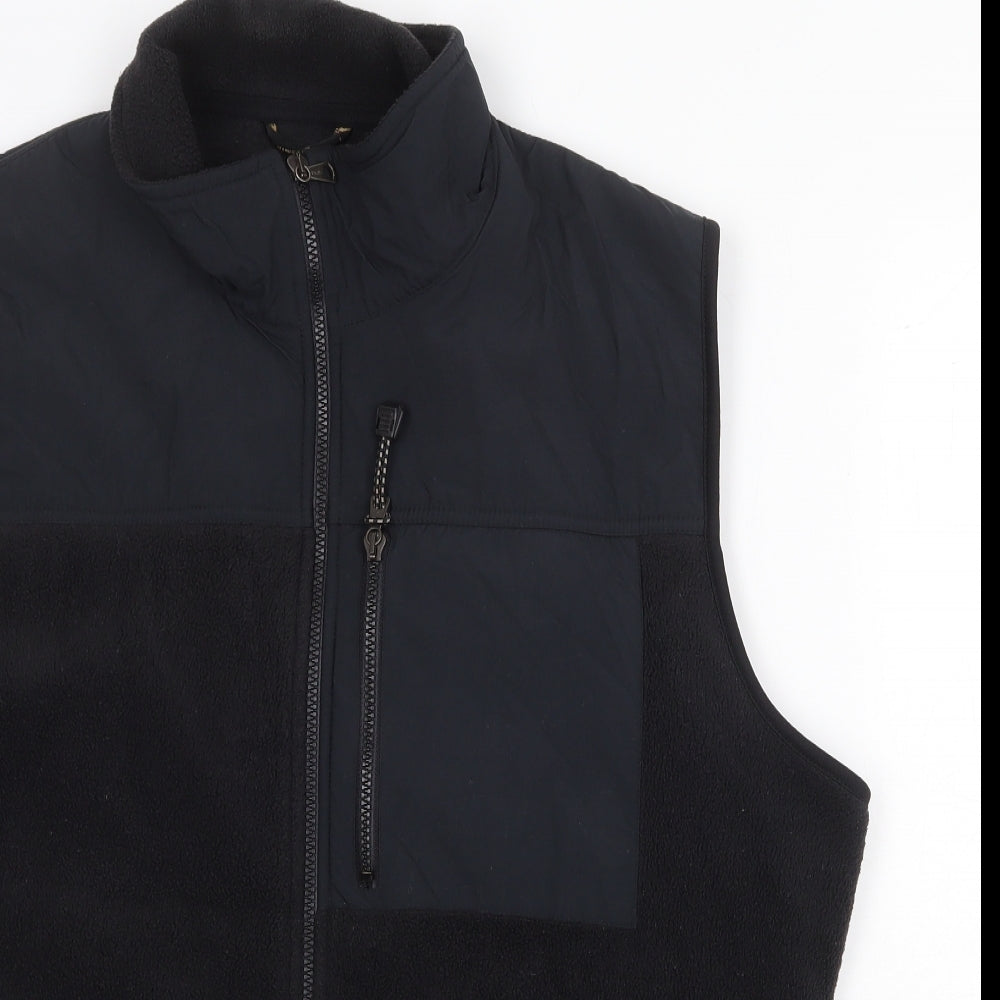 Marks and Spencer Mens Black Gilet Jacket Size L Zip