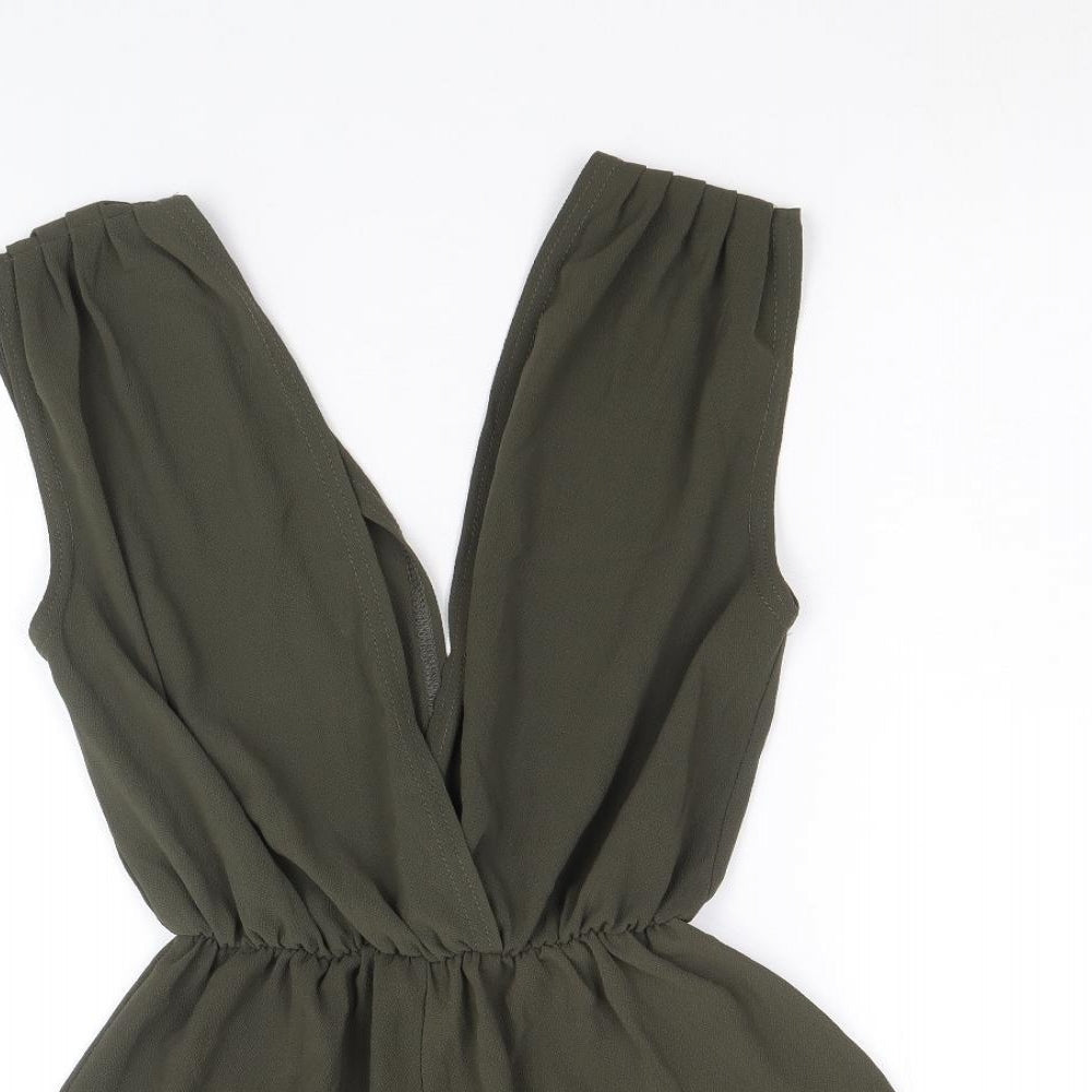 Rare London Womens Green Polyester Jumpsuit One-Piece Size 10 Pullover