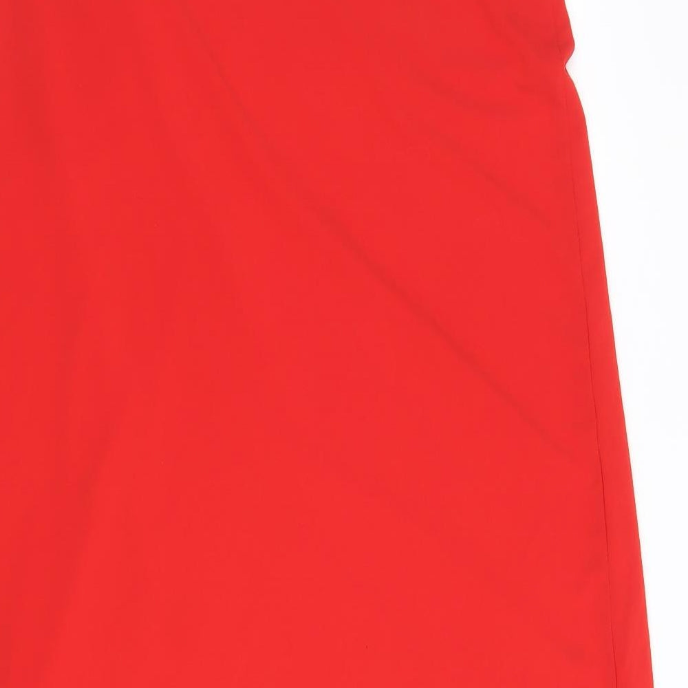 Zara Womens Red Polyester A-Line Skirt Size S