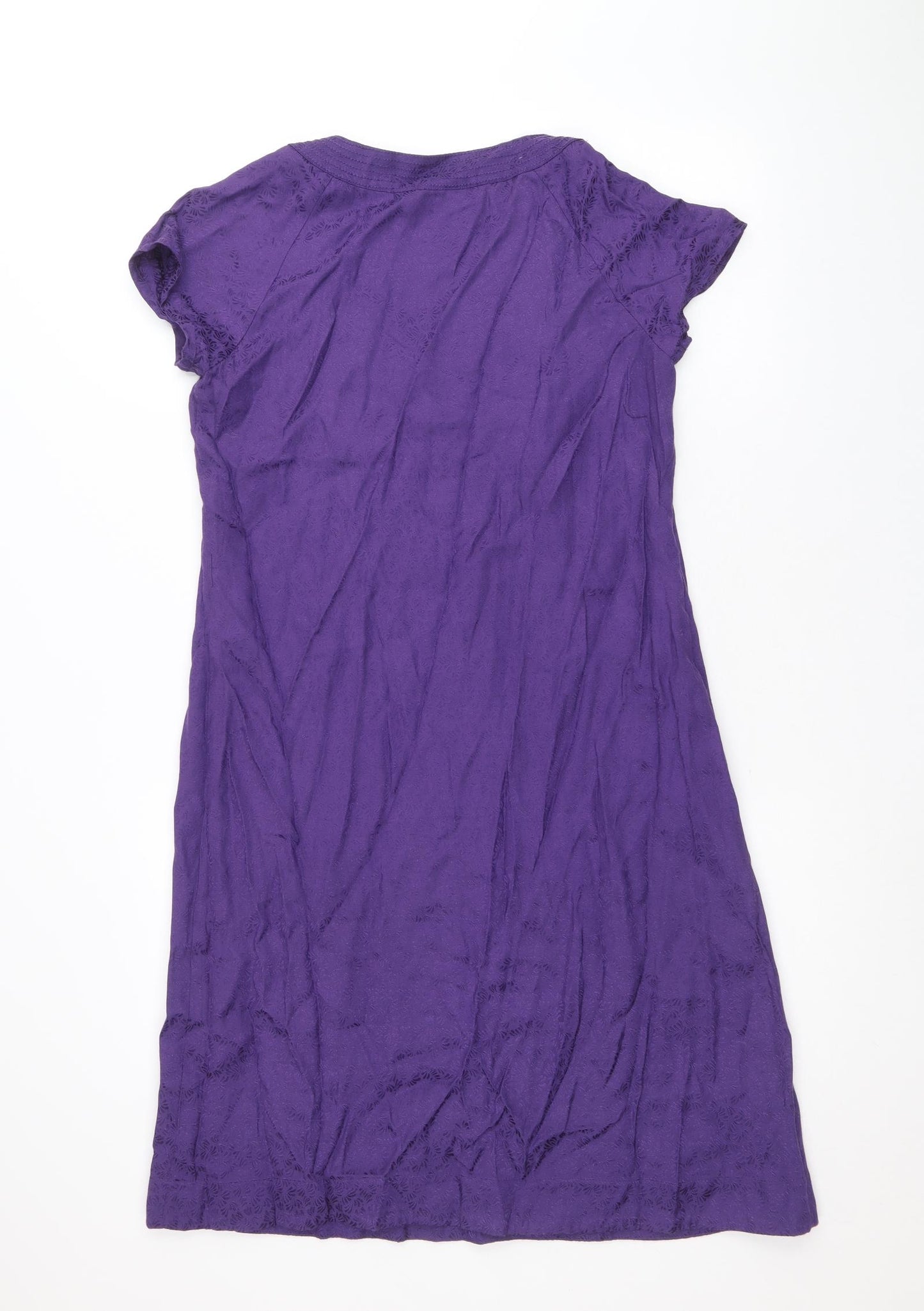 Monsoon Womens Purple Viscose A-Line Size 10 Scoop Neck Pullover