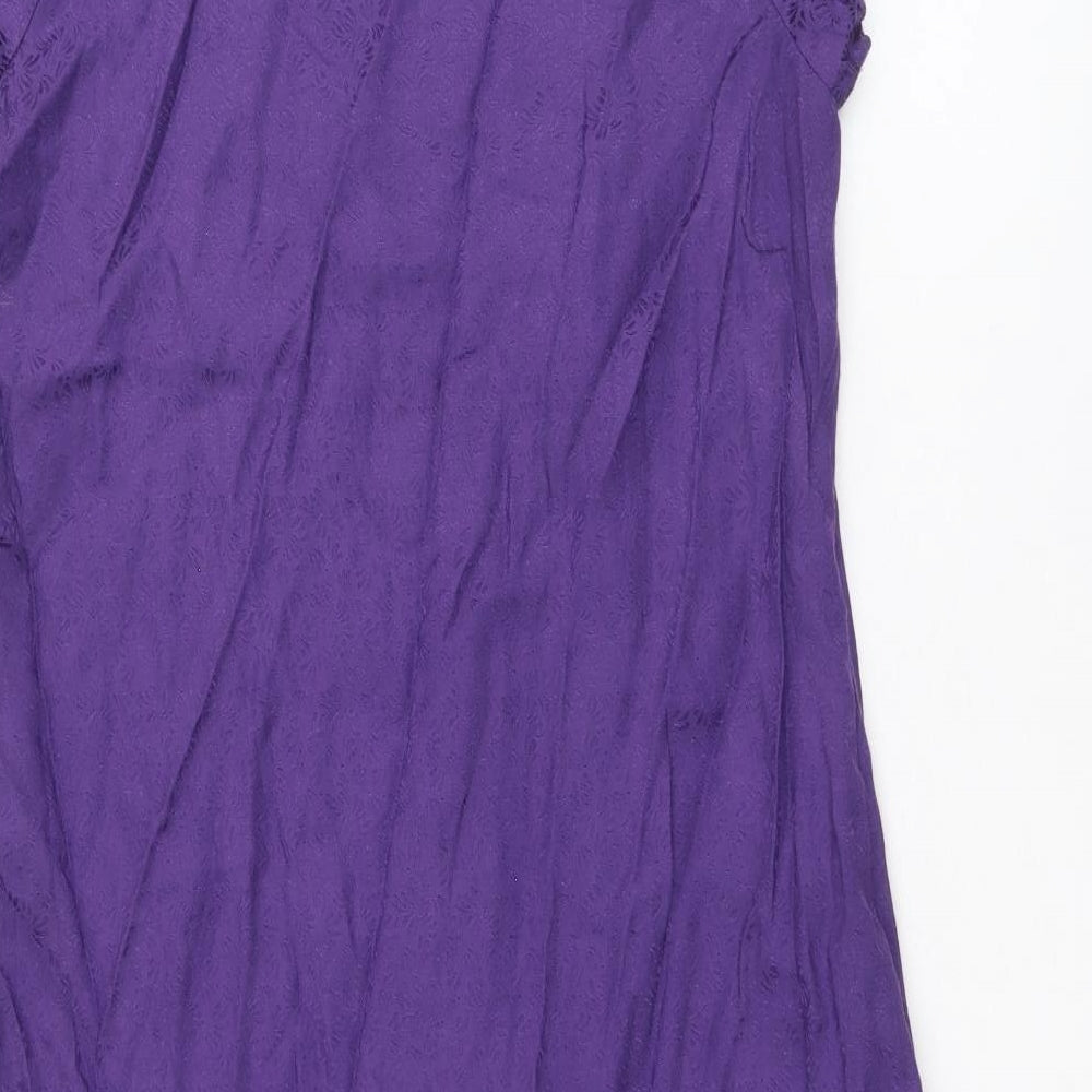Monsoon Womens Purple Viscose A-Line Size 10 Scoop Neck Pullover