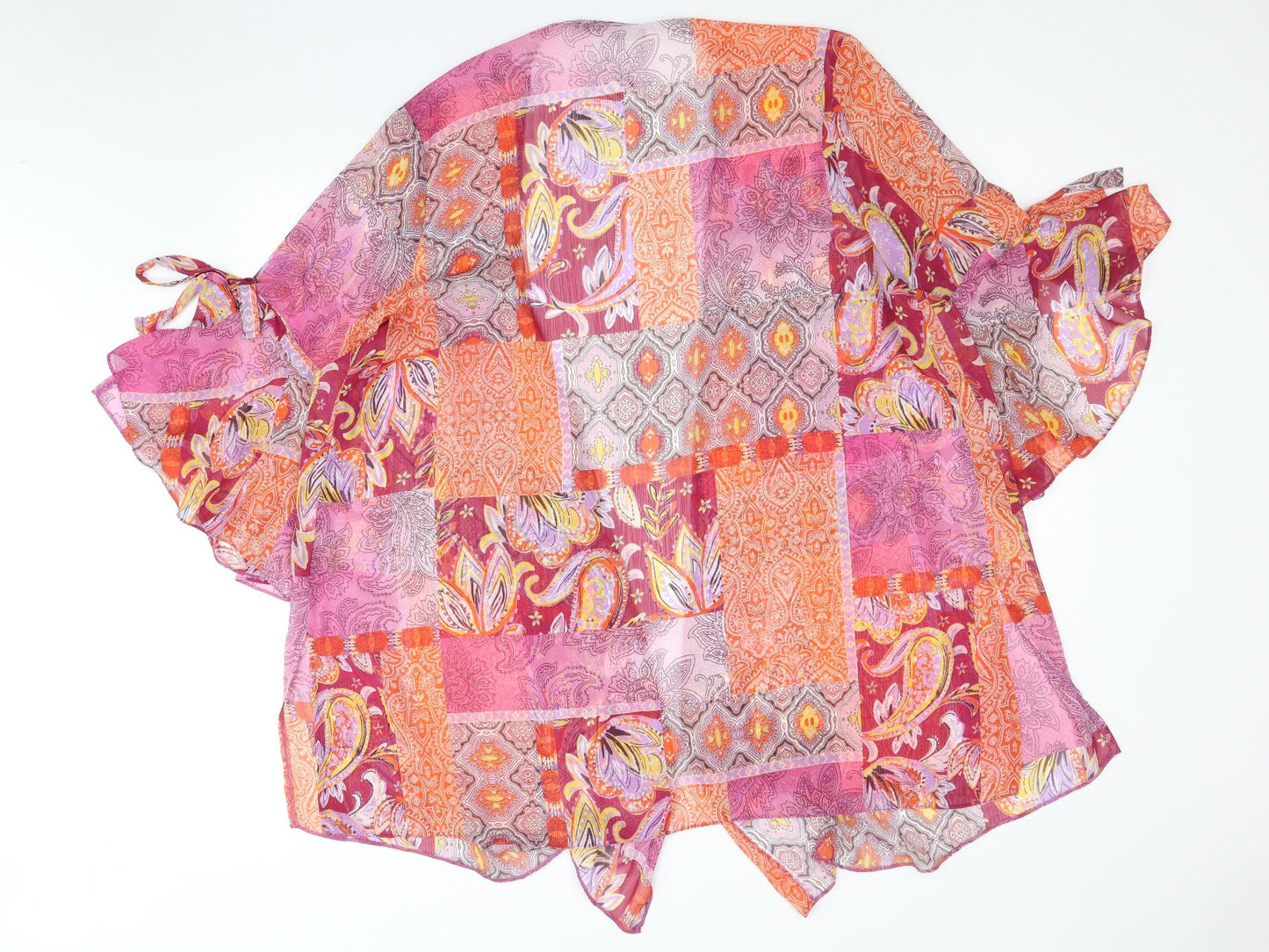 George Womens Multicoloured Geometric Polyester Basic Blouse Size 20 V-Neck