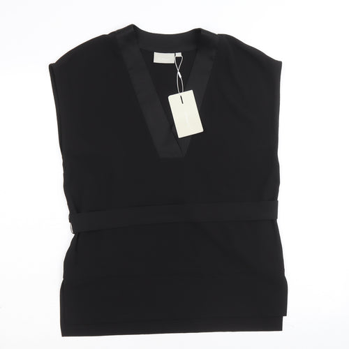 In Wear Womens Black Polyester Basic Tank Size 6 V-Neck