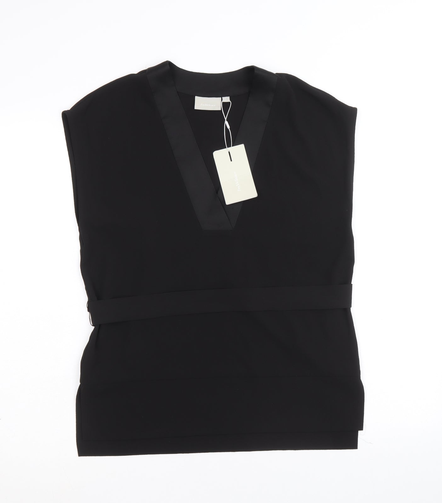In Wear Womens Black Polyester Basic Tank Size 6 V-Neck