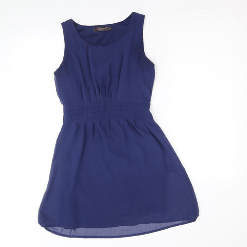 Jasmine Womens Blue Polyester A-Line Size 8 Round Neck Pullover