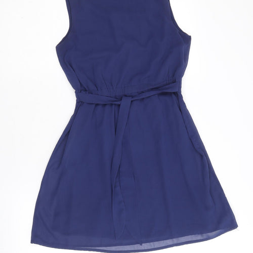 Jasmine Womens Blue Polyester A-Line Size 8 Round Neck Pullover