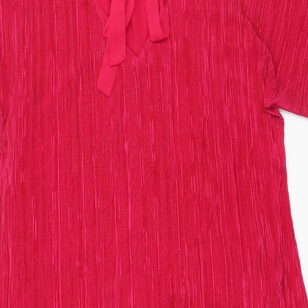 Phase Eight Womens Pink Polyacrylate Fibre A-Line Size 12 Round Neck Tie