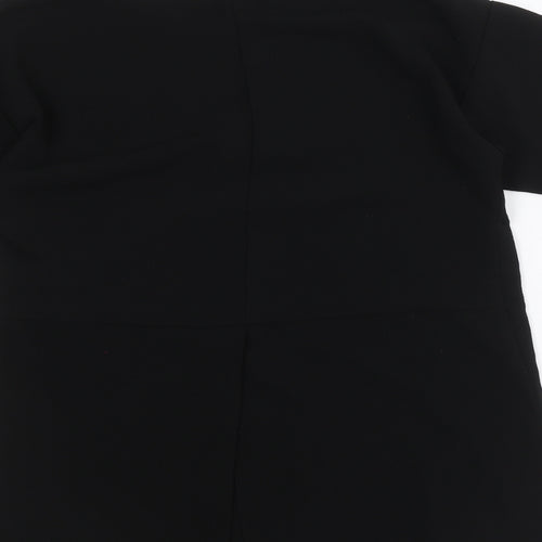 F&F Womens Black Polyester Basic T-Shirt Size 6 Round Neck