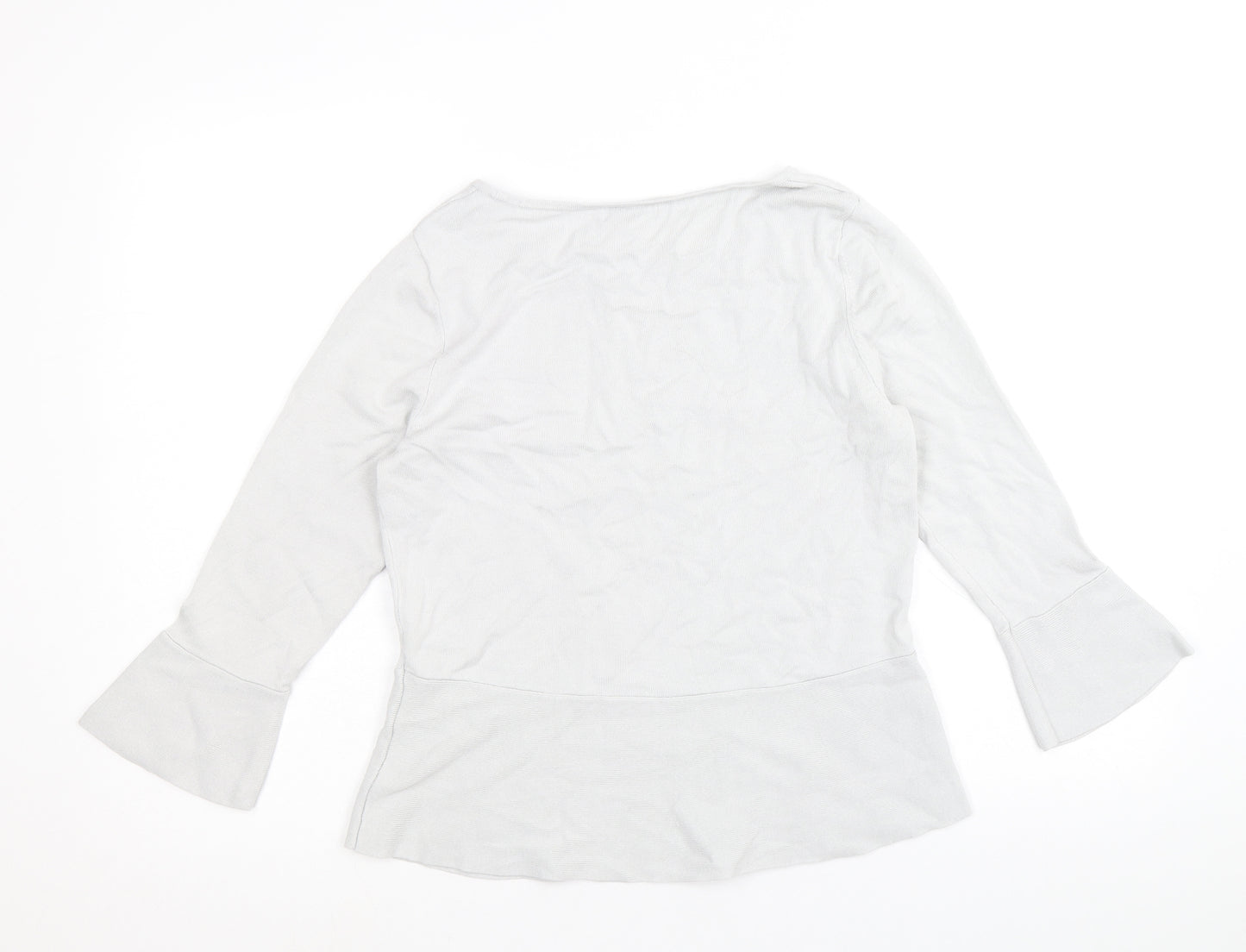 Monsoon Womens Grey Scoop Neck Viscose Pullover Jumper Size 12