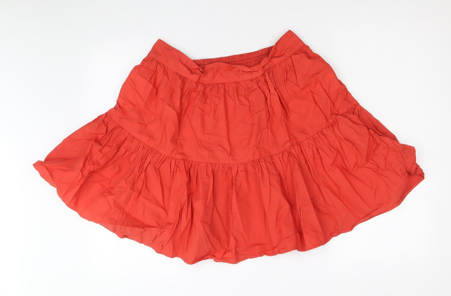 Primark Womens Red Cotton Skater Skirt Size 16