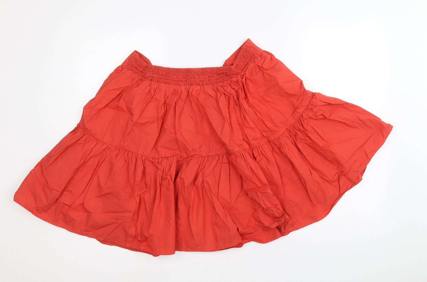 Primark Womens Red Cotton Skater Skirt Size 16
