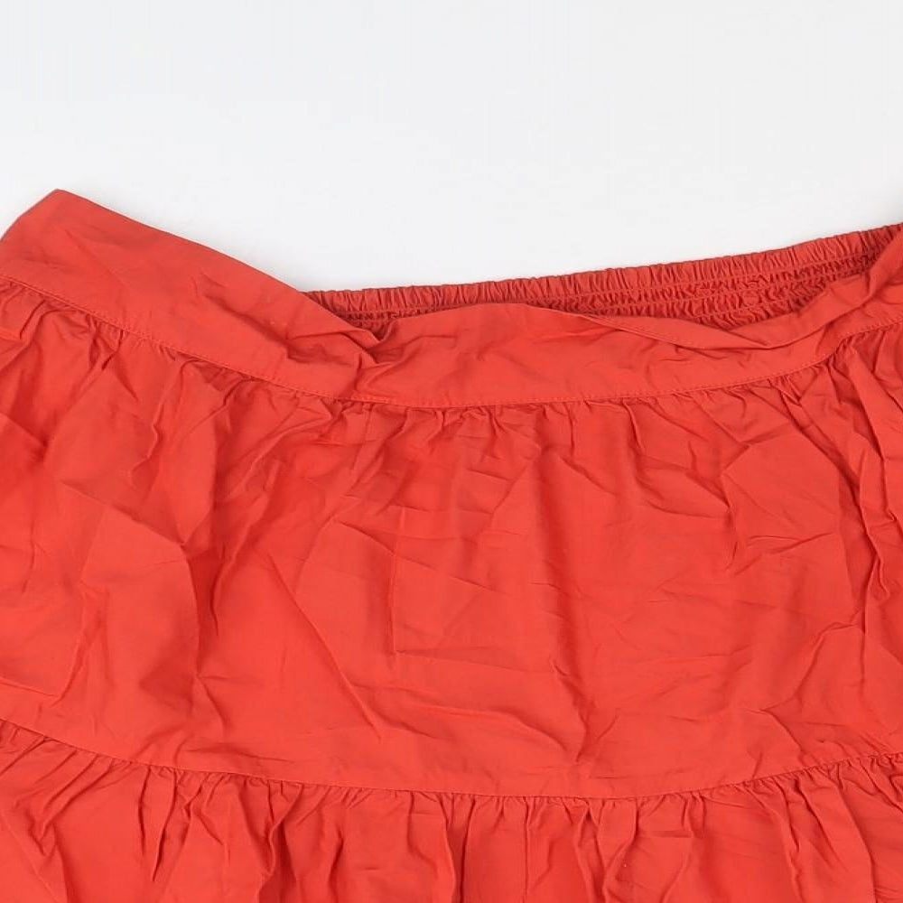 Primark Womens Red Cotton Skater Skirt Size 16