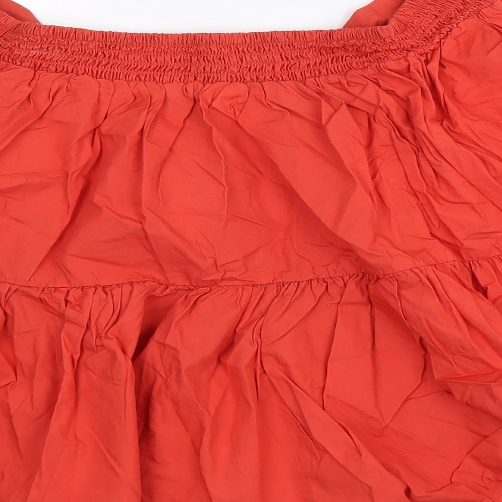 Primark Womens Red Cotton Skater Skirt Size 16